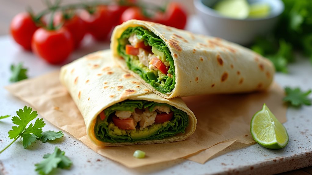 savory chicken avocado wrap
